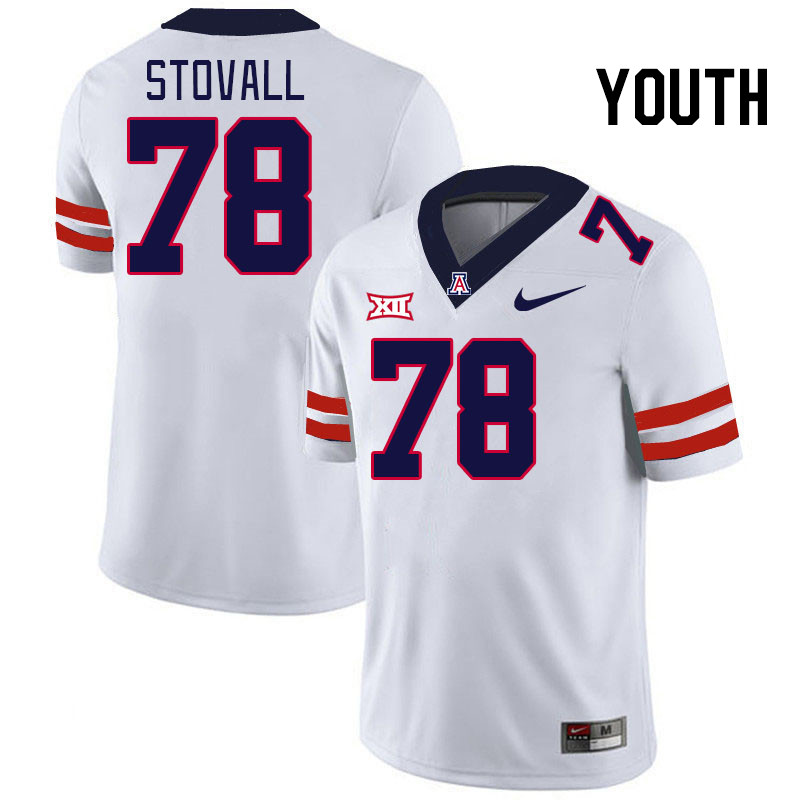 Youth #78 Grayson Stovall Arizona Wildcats Big 12 Conference College Football Jerseys Stitched-White